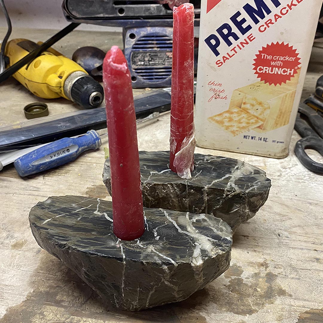 CALCITE VEINED CANDLE HOLDER